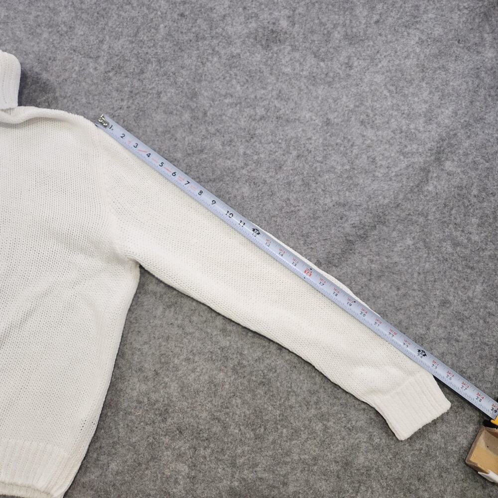 Ralph Lauren Purple Label Sweater Womens L Large White Turtleneck Pullover Knit - Picture 8 of 15